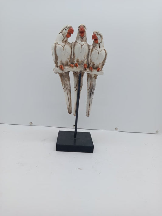 3-piece parrot - Sculpture - H5026