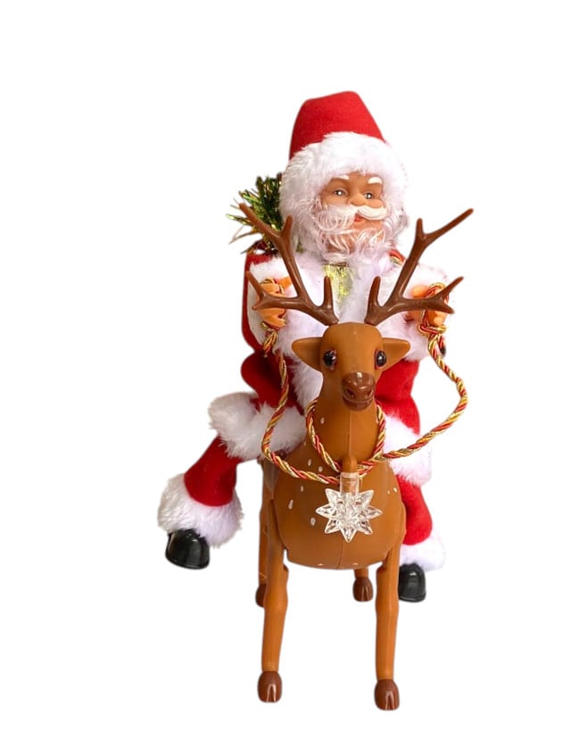YeniBox - Santa Claus and Deer on Decorative Branch - G5051